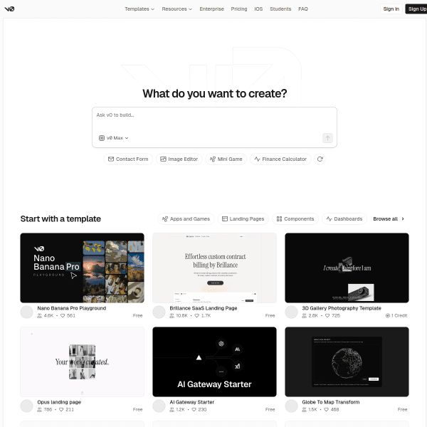 v0 by Vercel - AI UI 生成器