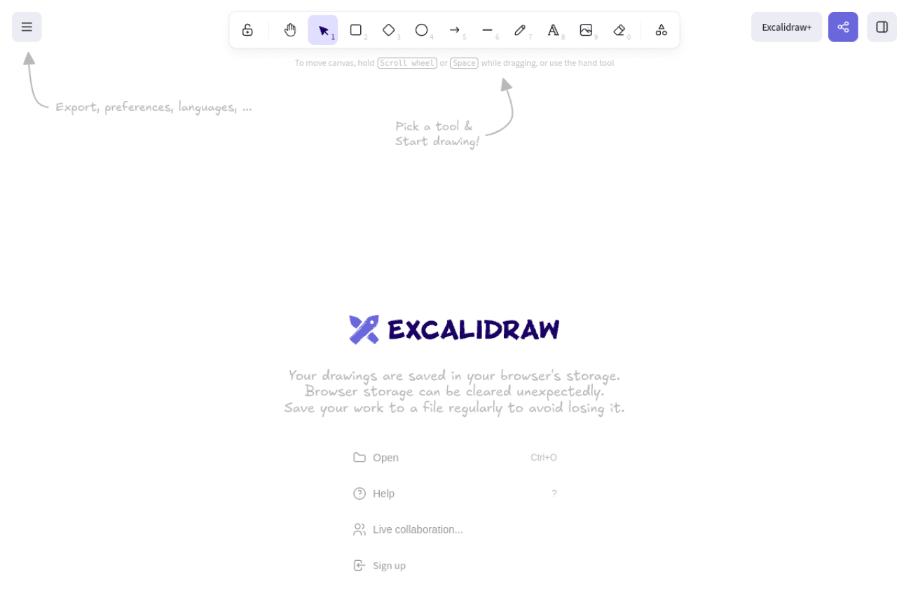 Excalidraw - 手绘风格协作白板