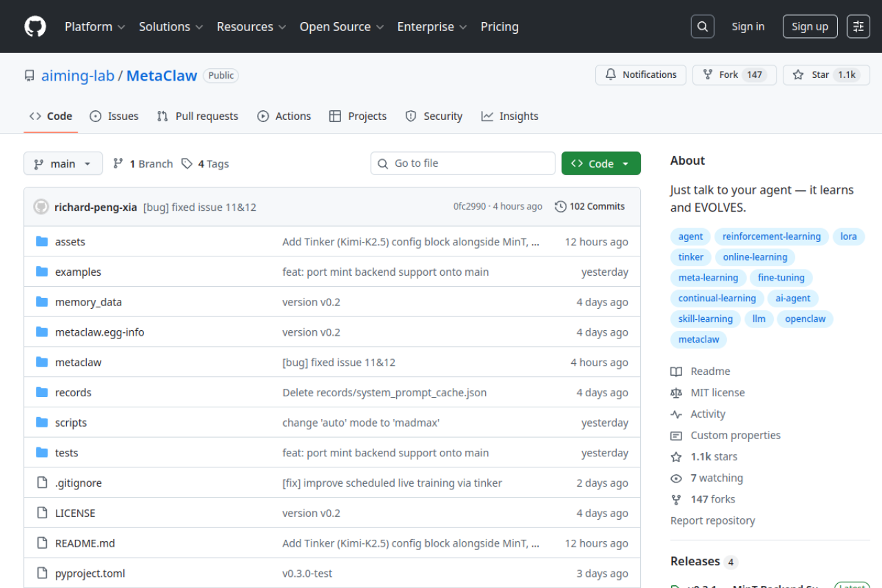 MetaClaw: 自我进化的 AI Agent 框架