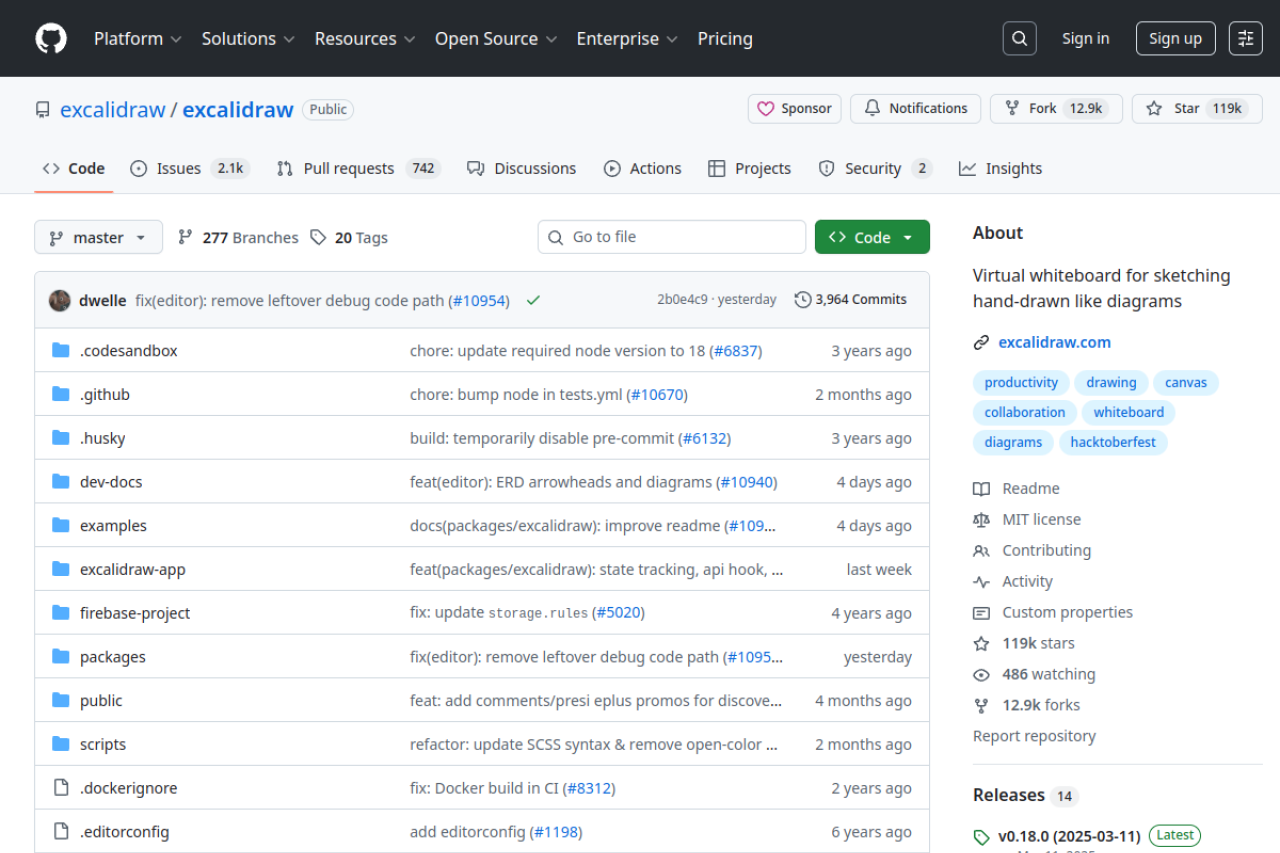 Excalidraw - 手绘风格图表绘制工具