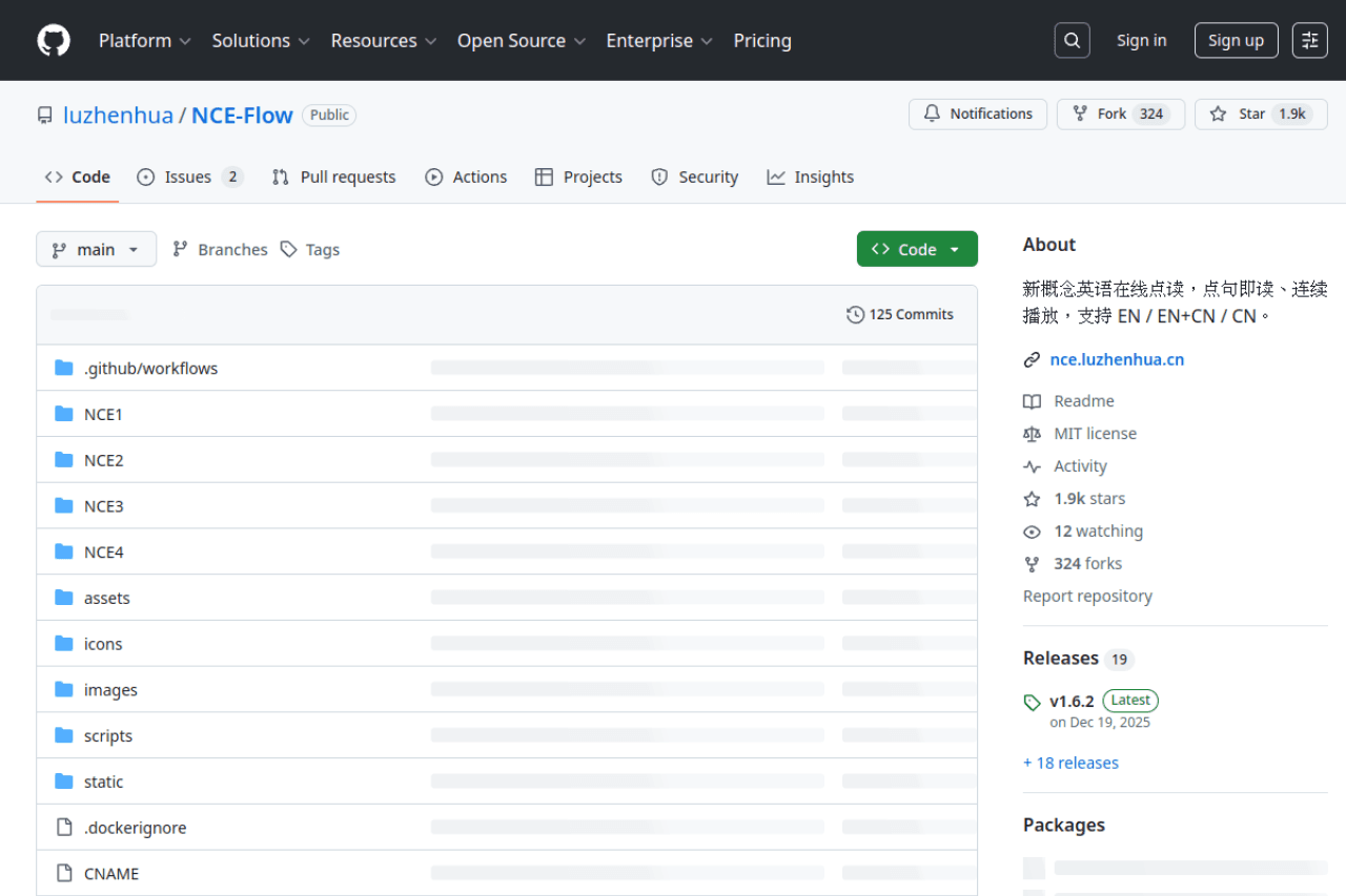 NCE-Flow：开源新概念英语在线点读工具