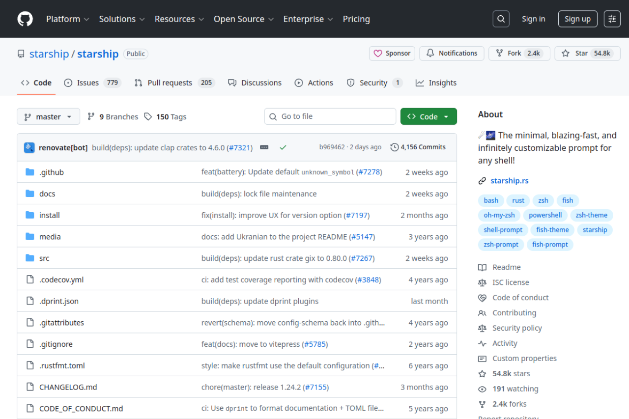 Starship - 极简快速的跨Shell自定义命令行提示符