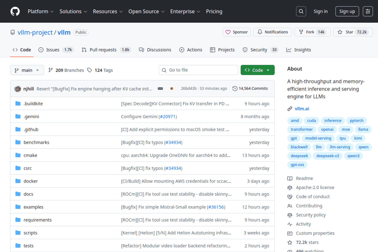 vLLM - 高吞吐量内存高效的大语言模型推理引擎
