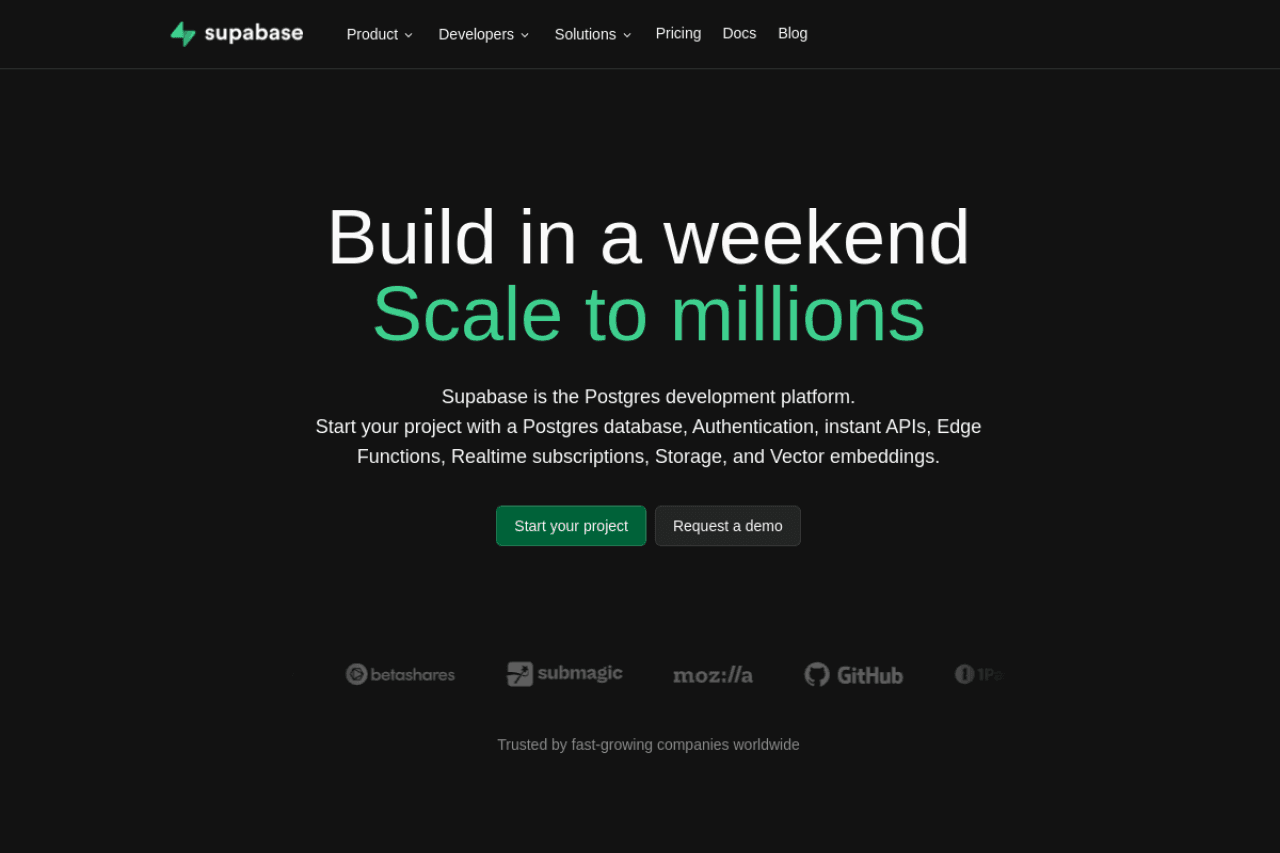 Supabase - 开源 Firebase 替代