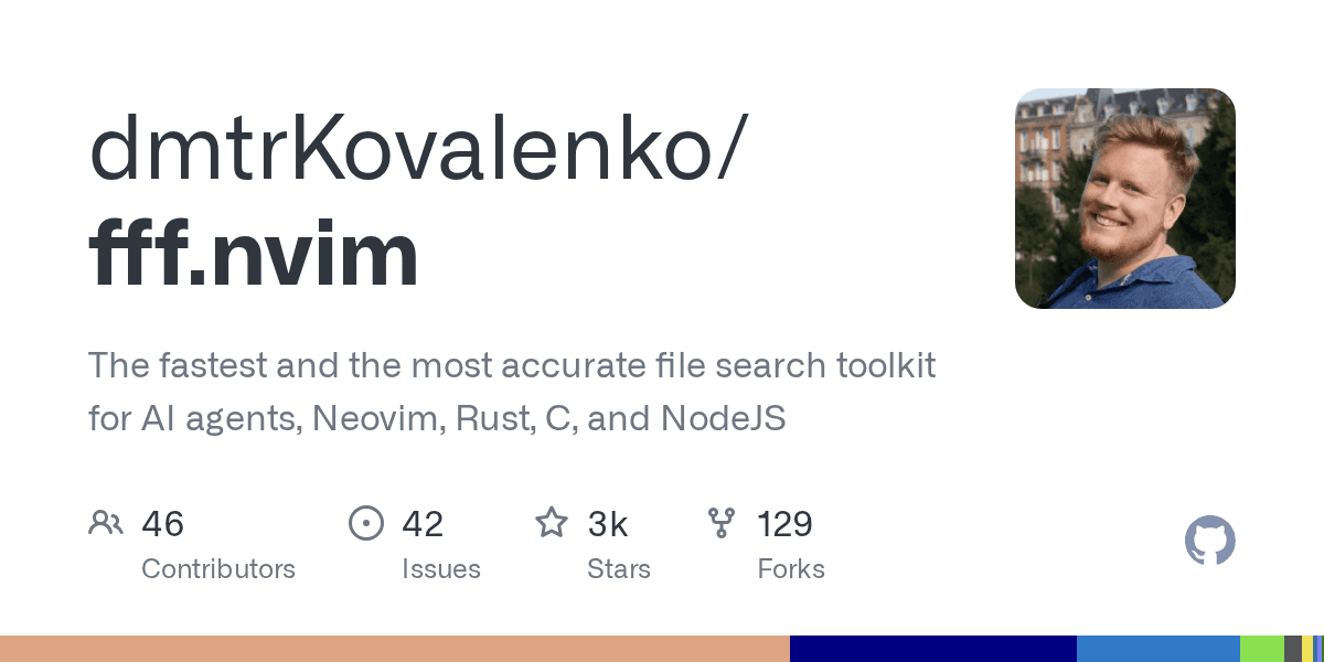 fff.nvim — 专为 AI Agent 与 Neovim 打造的极速文件搜索工具（3.2k ⭐）