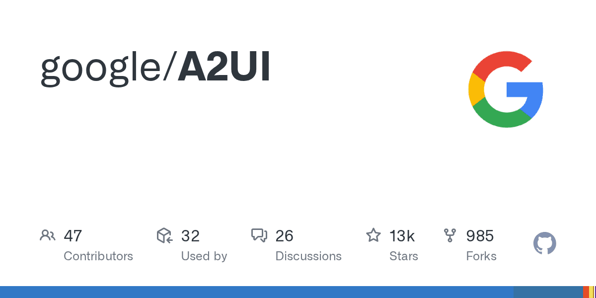 Google A2UI — 自然语言驱动的 UI 自动化框架（13k ⭐）