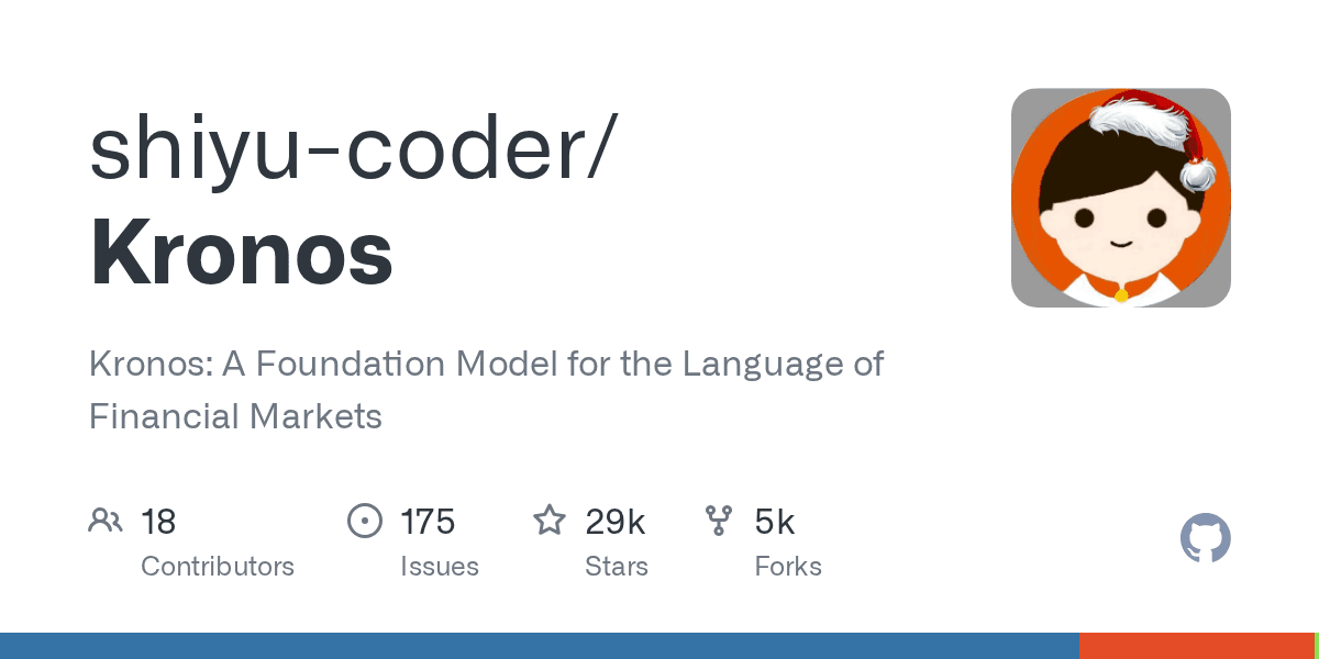 shiyu-coder/Kronos — 专为金融K线数据训练的基础模型，覆盖45+交易所（26k ⭐）